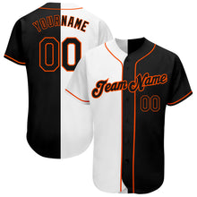 Load image into Gallery viewer, Custom White-Black Orange Authentic Split Fashion Baseball Jersey
