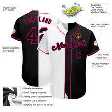 Load image into Gallery viewer, Custom White-Black Pink Authentic Split Fashion Baseball Jersey
