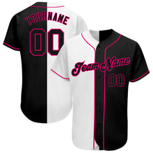 Load image into Gallery viewer, Custom White-Black Pink Authentic Split Fashion Baseball Jersey
