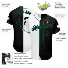 Load image into Gallery viewer, Custom White-Black Kelly Green Authentic Split Fashion Baseball Jersey
