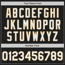 Load image into Gallery viewer, Custom Black White-Red Old Gold Authentic Split Fashion Baseball Jersey
