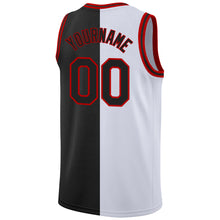 Load image into Gallery viewer, Custom White Black-Red Authentic Split Fashion Basketball Jersey
