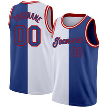 Load image into Gallery viewer, Custom White Royal-Red Authentic Split Fashion Basketball Jersey

