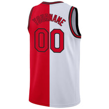 Load image into Gallery viewer, Custom White Red-Black Authentic Split Fashion Basketball Jersey
