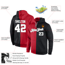 Load image into Gallery viewer, Custom Stitched Red White-Black Split Fashion Sports Pullover Sweatshirt Hoodie

