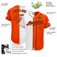 Load image into Gallery viewer, Custom White Orange-Black Authentic Split Fashion Baseball Jersey
