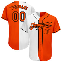 Load image into Gallery viewer, Custom White Orange-Black Authentic Split Fashion Baseball Jersey
