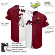 Load image into Gallery viewer, Custom White Crimson-Black Authentic Split Fashion Baseball Jersey

