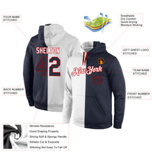Load image into Gallery viewer, Custom Stitched White Navy-Red Split Fashion Sports Pullover Sweatshirt Hoodie
