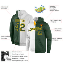 Load image into Gallery viewer, Custom Stitched White Green-Gold Split Fashion Sports Pullover Sweatshirt Hoodie
