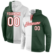 Load image into Gallery viewer, Custom Stitched Green White-Red Split Fashion Sports Pullover Sweatshirt Hoodie
