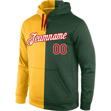 Load image into Gallery viewer, Custom Stitched Gold Red-Green Split Fashion Sports Pullover Sweatshirt Hoodie
