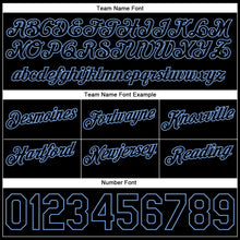 Load image into Gallery viewer, Custom White Black-Light Blue Authentic Throwback Split Fashion Basketball Shorts
