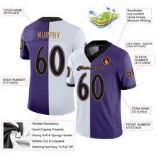 Load image into Gallery viewer, Custom Purple Black-White Split Fashion Football Jersey
