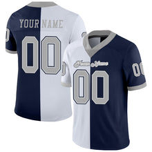 Load image into Gallery viewer, Custom Navy Gray-White Split Fashion Football Jersey
