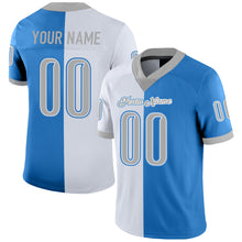 Load image into Gallery viewer, Custom Powder Blue Gray-White Mesh Split Fashion Football Jersey
