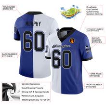 Load image into Gallery viewer, Custom Royal Black-White Split Fashion Football Jersey

