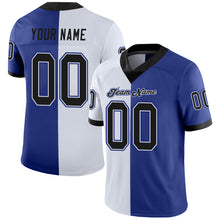 Load image into Gallery viewer, Custom Royal Black-White Split Fashion Football Jersey
