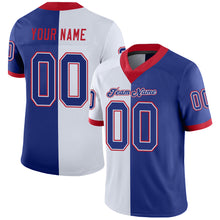 Load image into Gallery viewer, Custom White Royal-Scarlet Mesh Split Fashion Football Jersey
