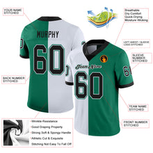 Load image into Gallery viewer, Custom Kelly Green Black-White Mesh Split Fashion Football Jersey
