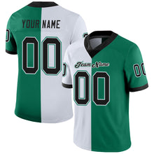 Load image into Gallery viewer, Custom Kelly Green Black-White Mesh Split Fashion Football Jersey
