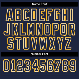 Custom Cream Navy-Gold Split Fashion Football Jersey