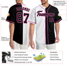 Load image into Gallery viewer, Custom White Black-Pink Authentic Split Fashion Baseball Jersey
