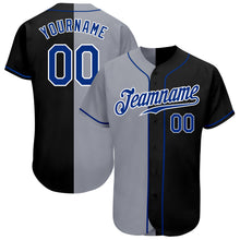 Load image into Gallery viewer, Custom Black Royal-Gray Authentic Split Fashion Baseball Jersey
