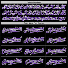 Load image into Gallery viewer, Custom Black Purple-Gray Authentic Split Fashion Baseball Jersey
