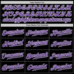 Custom Black Purple-Gray Authentic Split Fashion Baseball Jersey