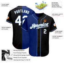 Load image into Gallery viewer, Custom Black White-Royal Authentic Split Fashion Baseball Jersey
