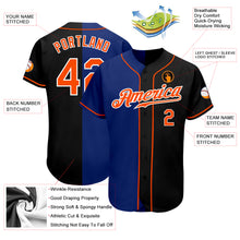 Load image into Gallery viewer, Custom Black Orange-Royal Authentic Split Fashion Baseball Jersey
