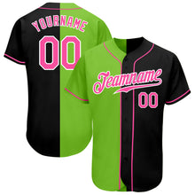 Load image into Gallery viewer, Custom Black Purple-Aqua Authentic Split Fashion Baseball Jersey
