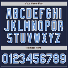 Load image into Gallery viewer, Custom Navy Light Blue-Gray Authentic Split Fashion Baseball Jersey
