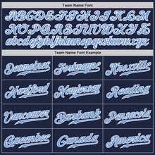 Load image into Gallery viewer, Custom Navy Light Blue-Gray Authentic Split Fashion Baseball Jersey
