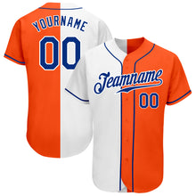 Load image into Gallery viewer, Custom Orange Royal-White Authentic Split Fashion Baseball Jersey
