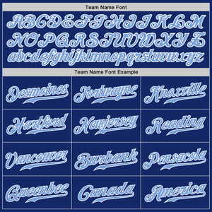 Custom Royal Light Blue-Gray Authentic Split Fashion Baseball Jersey