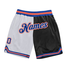 Load image into Gallery viewer, Custom White Royal-Black Authentic Throwback Split Fashion Basketball Shorts
