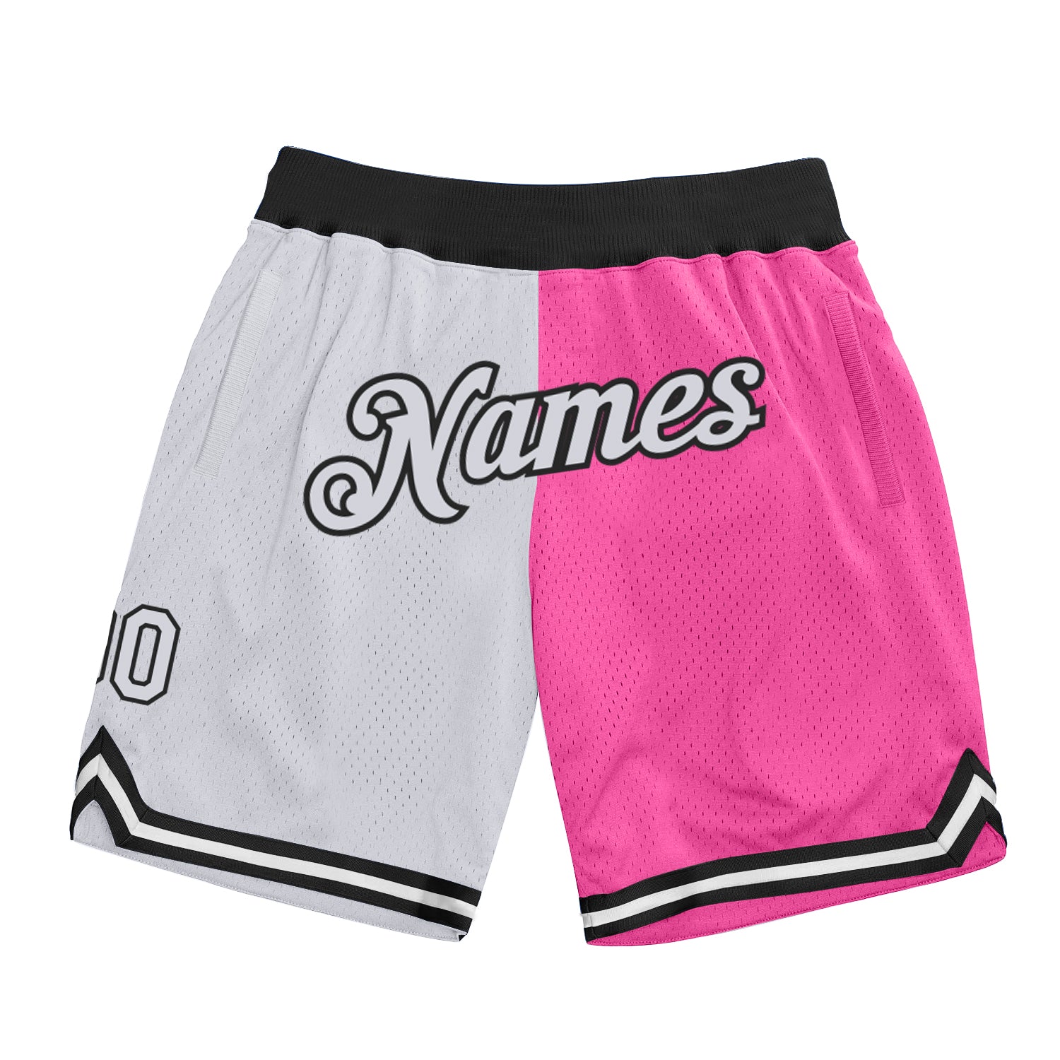 Custom Pink White-Black Authentic Throwback Split Fashion Basketball Shorts  Fast Shipping – FiitgCustom