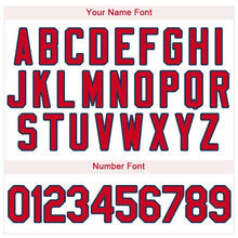 Load image into Gallery viewer, Custom Cream Red-Navy Baseball Jersey
