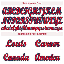 Load image into Gallery viewer, Custom Cream Red-Navy Baseball Jersey
