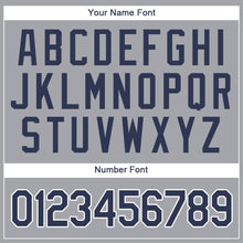 Load image into Gallery viewer, Custom Gray Navy-Powder Blue Baseball Jersey
