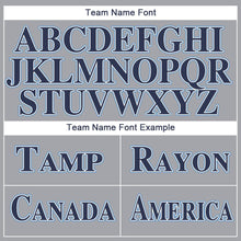 Load image into Gallery viewer, Custom Gray Navy-Powder Blue Baseball Jersey
