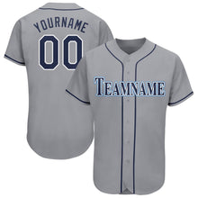 Load image into Gallery viewer, Custom Gray Navy-Powder Blue Baseball Jersey

