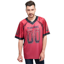 Load image into Gallery viewer, Custom Red Black-Orange Mesh Drift Fashion Football Jersey
