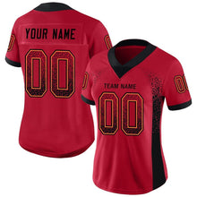 Load image into Gallery viewer, Custom Red Black-Orange Mesh Drift Fashion Football Jersey
