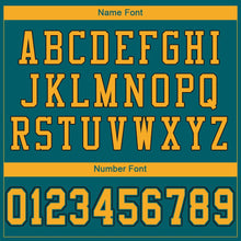 Load image into Gallery viewer, Custom Teal Gold-Black Mesh Authentic Football Jersey
