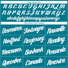 Load image into Gallery viewer, Custom Teal White Round Neck Suit Basketball Jersey
