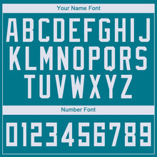 Load image into Gallery viewer, Custom Teal White Round Neck Basketball Jersey
