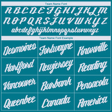 Load image into Gallery viewer, Custom Teal White Round Neck Basketball Jersey
